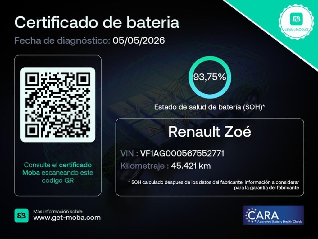 Renault Zoe Intens 80 kW R110 Batería 50kWh
