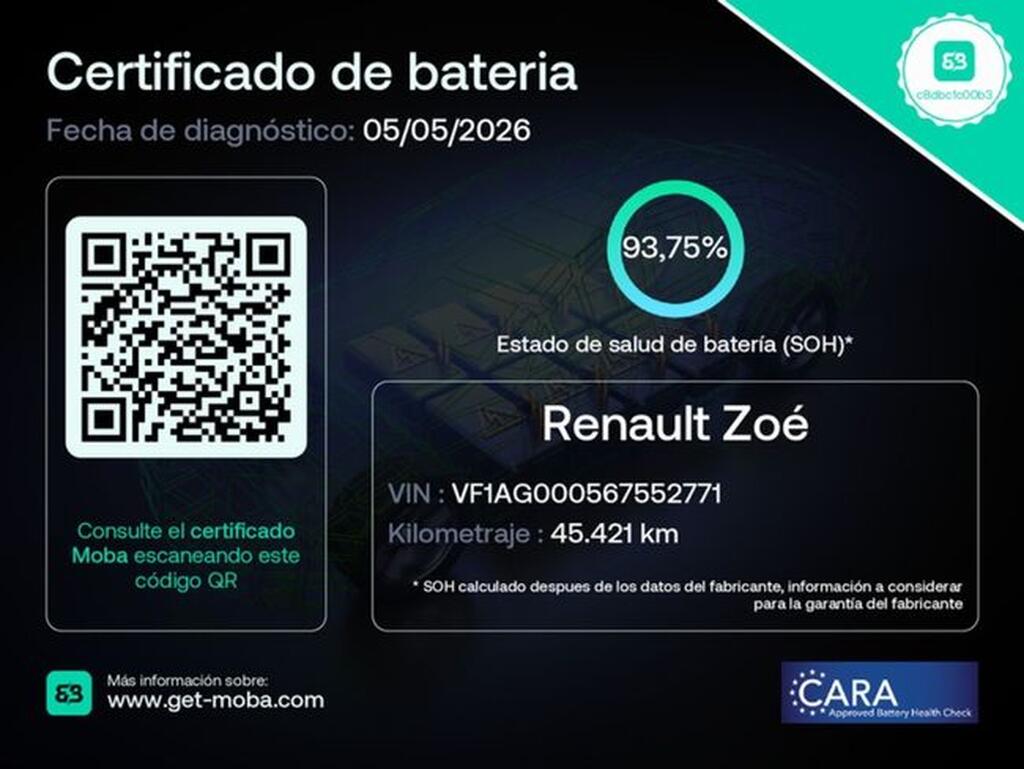 Renault Zoe Intens 80 kW R110 Batería 50kWh Segunda mano