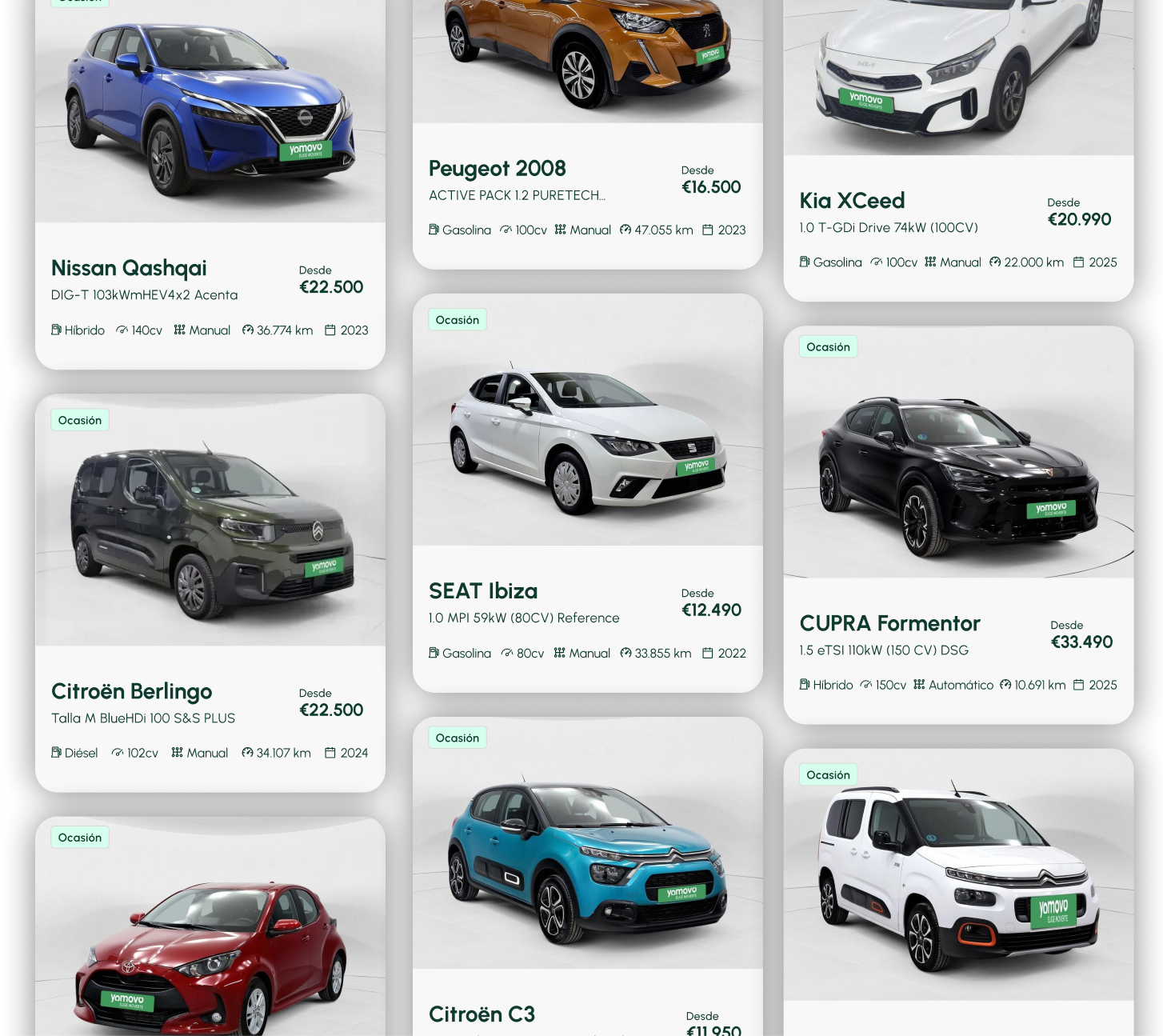 Más de 1300 coches de ocasión